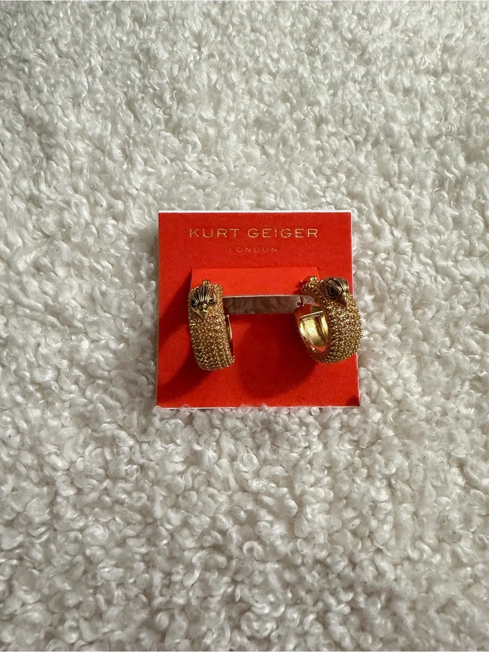 Kurt Geiger Gold Pave Crystal Hoop Earrings